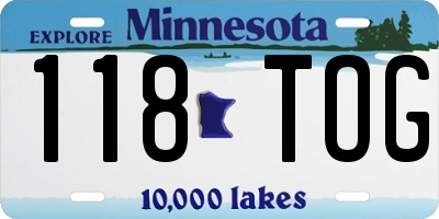 MN license plate 118TOG