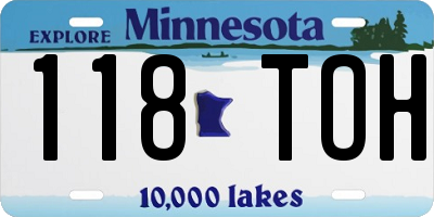 MN license plate 118TOH