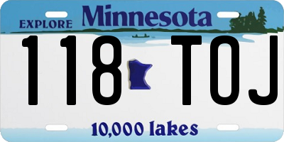 MN license plate 118TOJ
