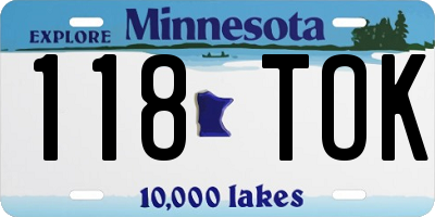 MN license plate 118TOK