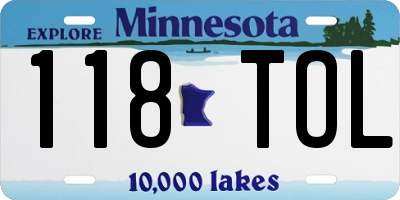 MN license plate 118TOL