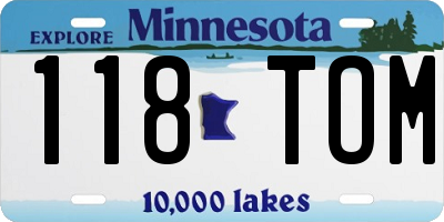 MN license plate 118TOM