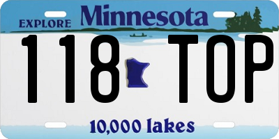 MN license plate 118TOP