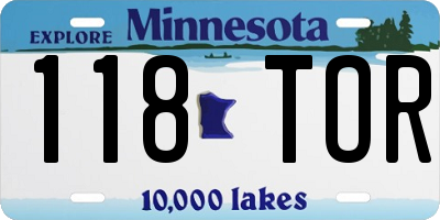 MN license plate 118TOR