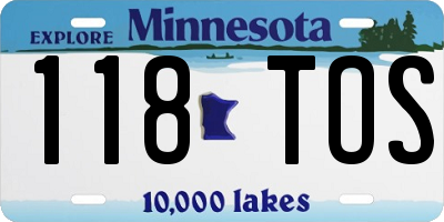 MN license plate 118TOS