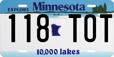 MN license plate 118TOT