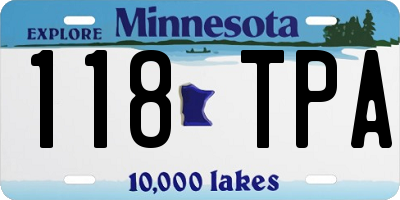 MN license plate 118TPA