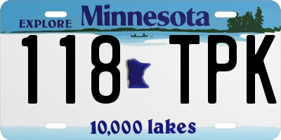 MN license plate 118TPK