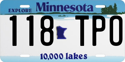 MN license plate 118TPO