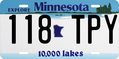MN license plate 118TPY
