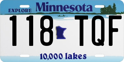 MN license plate 118TQF