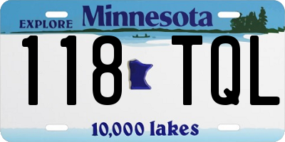 MN license plate 118TQL