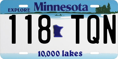 MN license plate 118TQN