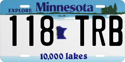 MN license plate 118TRB