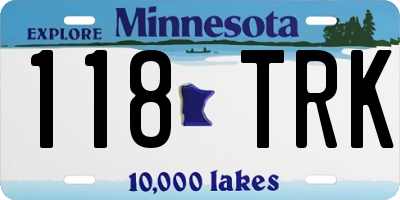 MN license plate 118TRK