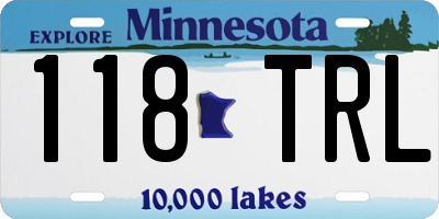 MN license plate 118TRL