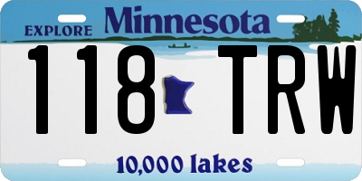 MN license plate 118TRW