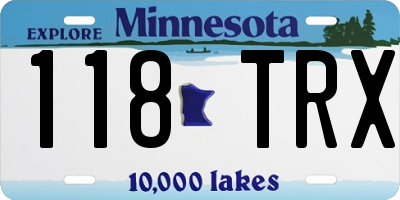MN license plate 118TRX
