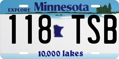 MN license plate 118TSB