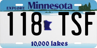 MN license plate 118TSF