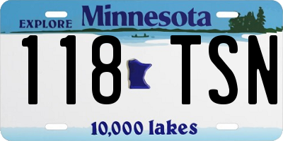 MN license plate 118TSN