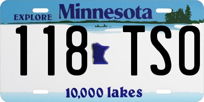 MN license plate 118TSO