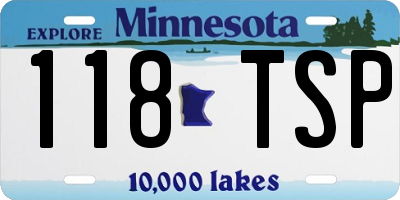 MN license plate 118TSP