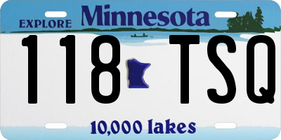 MN license plate 118TSQ