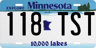 MN license plate 118TST