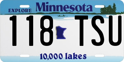 MN license plate 118TSU