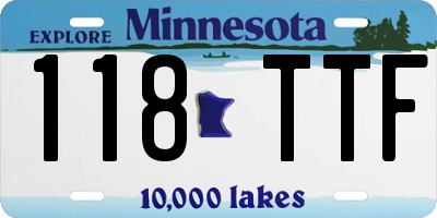 MN license plate 118TTF