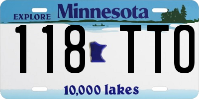 MN license plate 118TTO