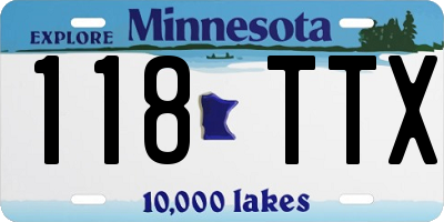 MN license plate 118TTX