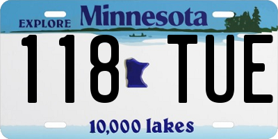 MN license plate 118TUE