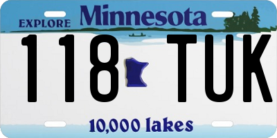 MN license plate 118TUK
