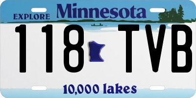 MN license plate 118TVB