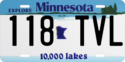 MN license plate 118TVL