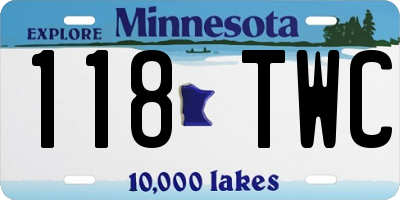 MN license plate 118TWC