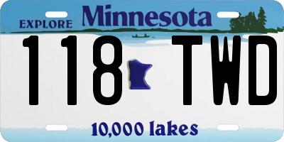 MN license plate 118TWD