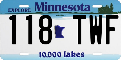 MN license plate 118TWF