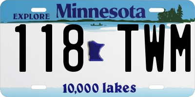 MN license plate 118TWM