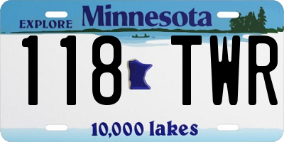 MN license plate 118TWR