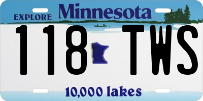 MN license plate 118TWS