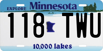 MN license plate 118TWU