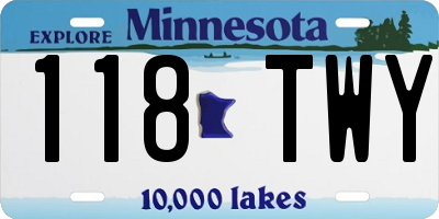MN license plate 118TWY