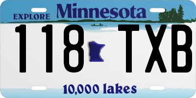 MN license plate 118TXB