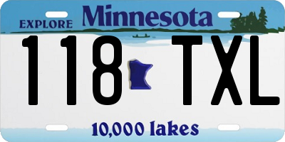 MN license plate 118TXL