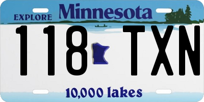 MN license plate 118TXN