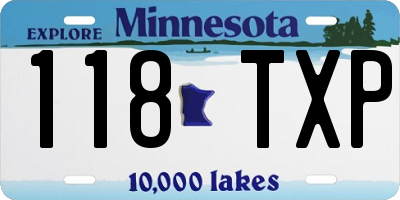 MN license plate 118TXP
