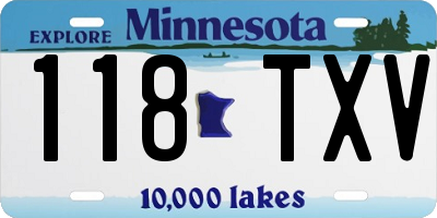 MN license plate 118TXV